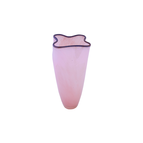 Blush Ripple Glass Vase